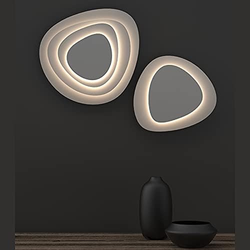 Absztrakt Panelek - Kicsi 2-Lemez LED Gyertyatartó - Mintás Fehér Kivitelben - Mintás Fehér Árnyék