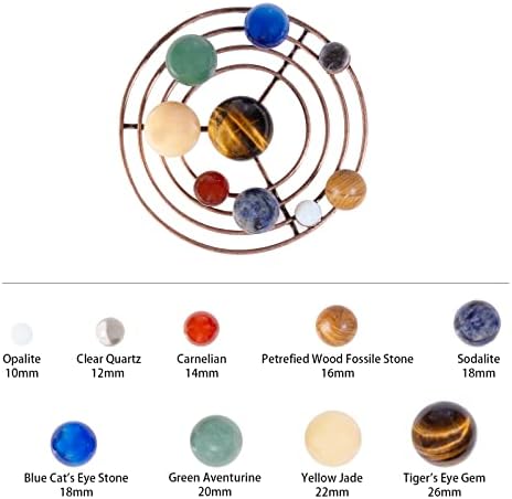Amogeeli 8 Bolygók a Naprendszer a Hold Csiszolt Kristály Gömb Szett Fém Állvány, Space Ball Otthoni Irodai Asztal Asztali