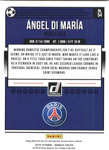 2018-19 Donruss 54 Angel Di Maria Paris Saint-Germain Labdarúgó Trading Card