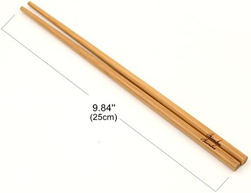 Bamber 10 Pár Újrafelhasználható Bambusz Evőpálcika Szett, 10 Cm Hosszú Pálca, Japán Stílus