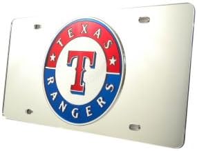 Rico MLB Texas Rangers Lézerrel Vágott Rendszám, Ezüst