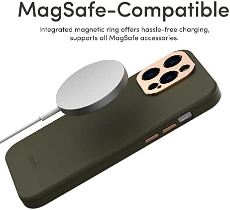 Moshi Napa Prémium bőrtok (iPhone 14 Pro 6.1 Colos) - Kompatibilis MagSafe | Légiközlekedési Minőségű Alumínium Felvetett