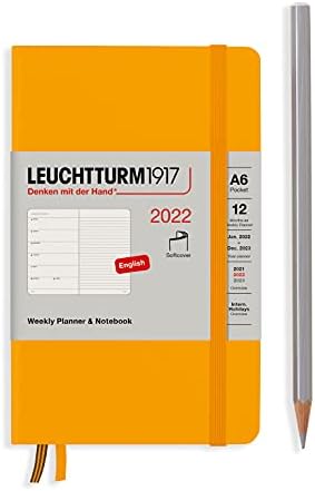 LEUCHTTURM1917 - Zseb A6 - Softcover Heti Tervező & Notebook (Felkelő Nap) - 2022, angol