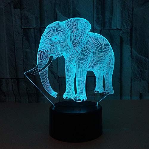 MIGDT Méh Elefánt LED Színes Gradiens 3D Sztereó asztali Lámpa Érintőképernyős Távirányító USB-Éjszakai Fény, Asztal ágy