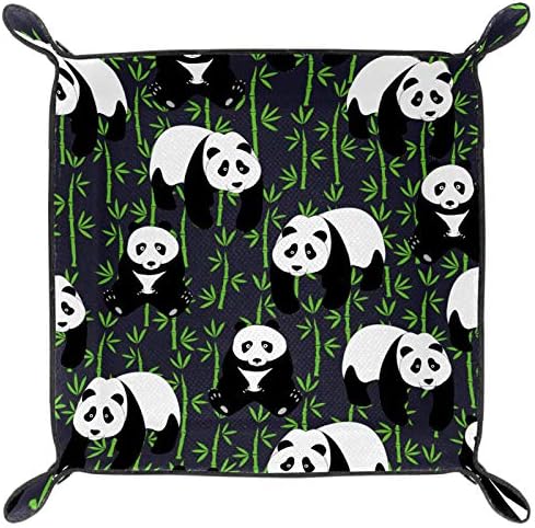 Panda Banboo Minta Tároló Tálca Bőr Gyűjtőcím Ékszerek Tálca Kocka Dobozban Éjjeli Tálca Kulcs, Telefon Érme Változás Órák