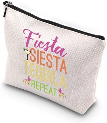 WCGXKO Fiesta Siesta Tequila Ismételje meg a Mexikói Lánybúcsú Cipzár Smink Táskák Utazási Kiegészítők Menyasszony, Koszorúslány