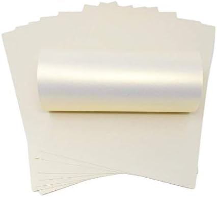 10 Lap Elefántcsont Jég Arany Pára Gyöngyházfényű Shimmer Kétoldalas A4-es Dekoratív Kártya 300gsm / 110lb