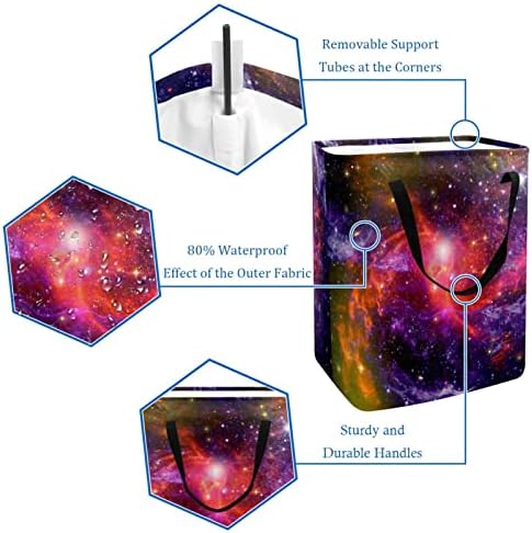 Space Galaxy Köd Csillagos Nyomtatás Összecsukható Szennyesben, 60L Vízálló Szennyes Kosarat Mosás Bin Ruhák, Játékok Tárolására