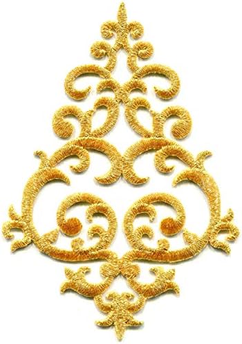 Arany Szegéllyel béren kívüli Bohém Art Deco Retro Nagyi Elegáns varrni Varrás Díszítés Hímzett Applied Vas -, a Patch-S-1648