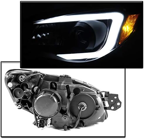 ZMAUTOPARTS LED Fekete/Füst Vetítő Fényszórók, Fényszóró a 6.25 Kék LED Világítás DRL A 2006-2007-Es Subaru Impreza