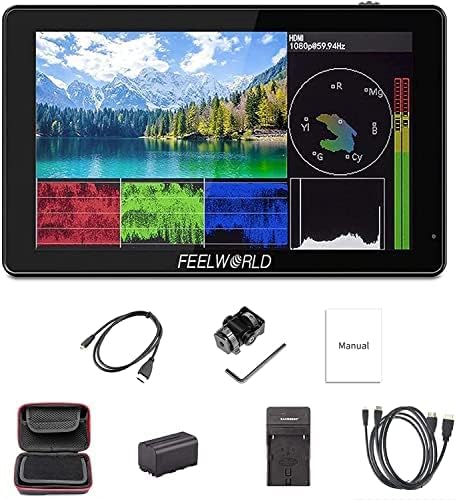 FEELWORLD LUT5 az NP-F970 Akku+ Töltő+hordtáska, valamint a HDMI-Kábelek 5.5 Hüvelykes Ultra-Nagy Fényerejű 3000nit érintőképernyő