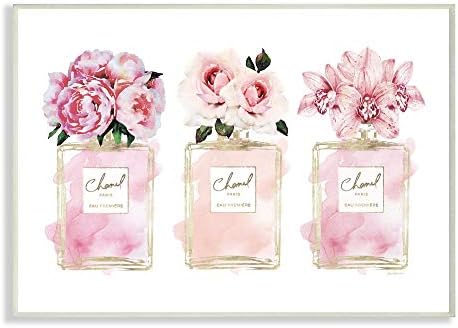 Stupell Iparágak Rózsaszín Virágot, vagy Parfümöt, Glam Divat Akvarell Design által Tervezett Amanda Greenwood Művészet,