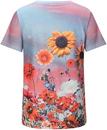 Rövid Ujjú Felső Tshirt a Nők Nyáron, Ősszel 2023 Ruhát Legénység Nyak Pamut Virágos Grafikus Villásreggeli Póló YA YA
