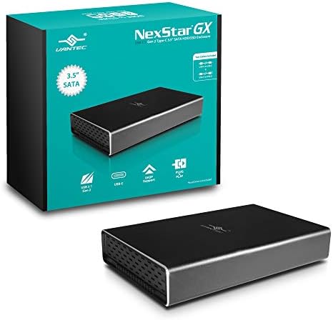 Vantec NST-371C31-BK NexStar Gx USB 3.1 Gen 2 Típus C-3.5 Sata HDD/SSD Burkolat, Jön a C-C-C Kábel, Alumínium Burkolat, Fekete