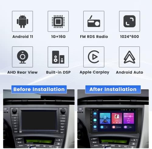 a 2010-2015 Toyota Prius Vezeték nélküli Carplay Rádió 9 Hüvelykes Android 11 Autó Sztereó Rádiós, Vezeték nélküli Android