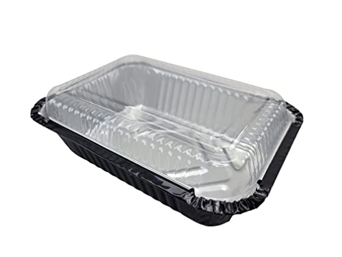 KitchenDance Színes 23 oz. 7 x 5 Vegye ki a serpenyők/Élelmiszer tároló edények, Műanyag fedéllel 7650 (Fekete, 50)