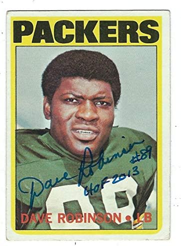 Dedikált Dave Robinson Green Bay Packers 1972 Topps Kártya - Dedikált NFL Labdarúgó-Kártyák