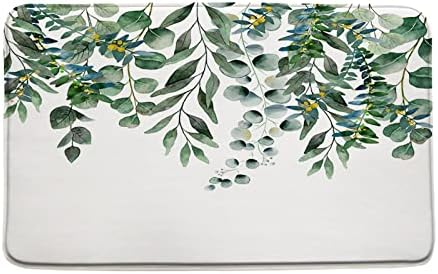 STBHUOW Zöld Eukaliptusz Levelek Szőnyeg Trópusi Növény Akvarell Zsálya Levél Botanikus Virágos Természet Mikroszálas Memória
