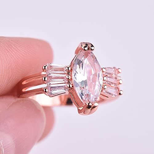 VEFSU Eljegyzési Kerek Vágott Zircons Nők Esküvői Gyűrű, Ékszerek, Gyűrűk, a Nő Teljes Gyémánt Női Gyűrű Nyitott Gyűrű (Rose