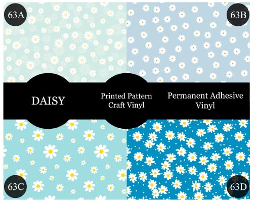 Virágos Daisy Vinil Tartós Öntapadó Vinil Csomag Virágos Minták 7 Lap 12x12 Működik, beleértve az Összes Kézműves Vágó