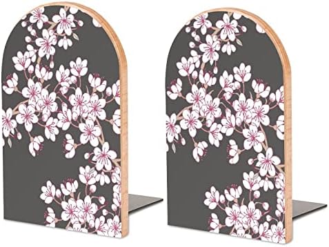Cseresznyevirág Fa Dekoratív Könyvtámasz Nem csúszós a Könyv Végén a Polcok 1 Pár 7 X 5 Hüvelyk