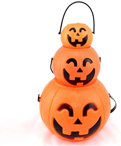 NUOBESTY Halloween Tök Candy Vödör, Csokit vagy Csalunk Tök Candy Vödör Könnyű Halloween Candy Edényeket 1 LED a Halloween