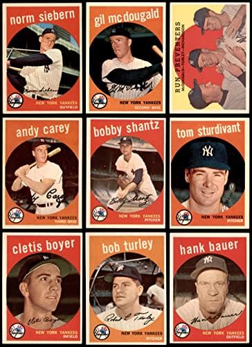 1959 Topps New York Yankees Csapatát Set New York Yankees (Set) EX/MT Yankees