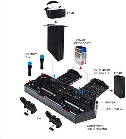MeterMall Új Függőleges Hűtő Állvány Töltő Állomás a PS4 Slim PRO VR Irányítók Multi-Funkcionális Töltő Állvány Hűtő