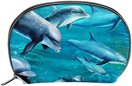 TBOUOBT Kozmetikai Táska a Nők, Smink, Táskák, Tágas Tisztálkodási Tok Utazási Ajándék, Állat-Óceán Delfin