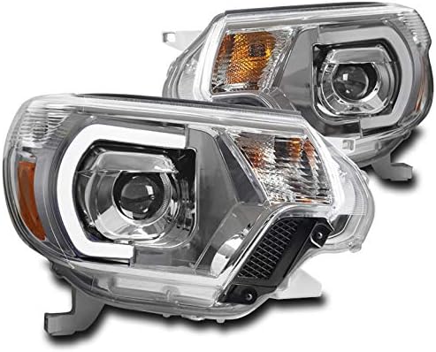 ZMAUTOPARTS Mono-Szem DRL LED Projektor Fényszóró Fényszóró Chrome Kompatibilis 2012-2015 Toyota Tacoma