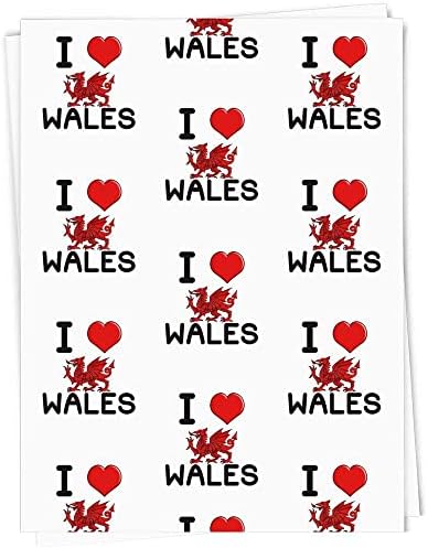 5 x A1 'Szeretem a Walesi Ajándék Wrap/Csomagoló Papír Lap (GI00060180)