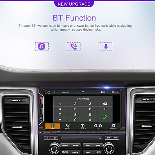 SIXWIN Dupla din autórádió Vezeték nélküli Carplay Android Auto 7 hüvelykes érintőképernyő autórádió, Bluetooth Multimédia