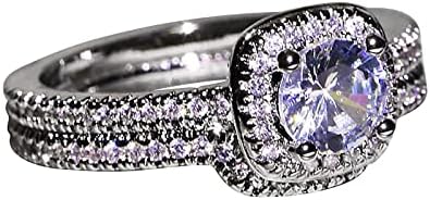 2023 Luxus Cirkon Strasszos Gyűrű Hölgy Elegáns Esküvői Ékszerek, Gyűrű, Ékszerek, Ajándék, Megfelelő Gyűrűk 3 (Ezüst, 10)