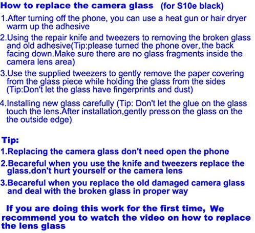 YUYOND 2 Db OEM Fekete Hátsó Kamera Üveg Lencse Csere Samsung Galaxy S10e (Minden Fuvarozó) a Ragasztó előre Telepített Eszközök
