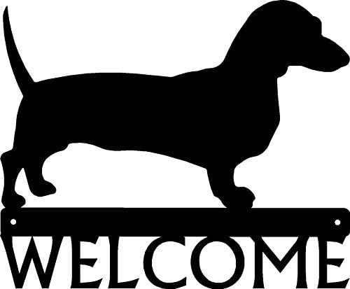 A Fém Házaló Tacskó Kutya Üdvözlő Táblát, 12 inch - Made in USA. Bejárati Ajtó vagy Veranda