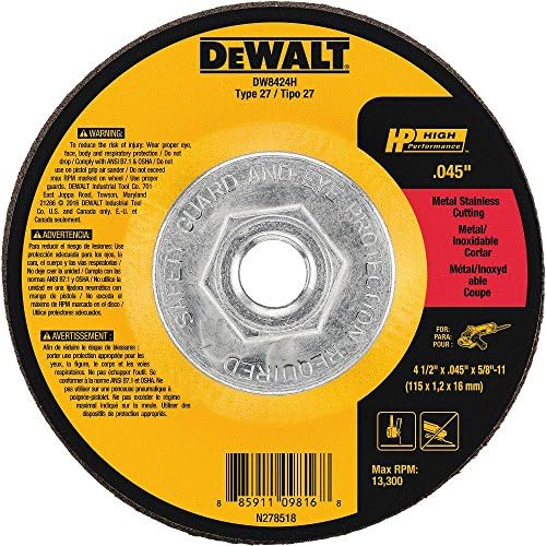 DEWALT DW8424H 4-1/2-Es által 0.045-Hüvelyk által 5/8-Es 11-Es Fém Vágó Kerék Csomag 1