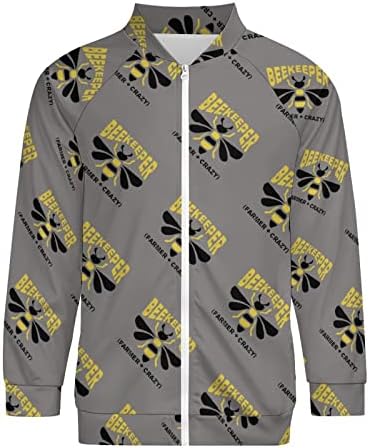 Méhész Mezőgazdasági Termelő Őrült Unisex Raglan Kabát, Cipzáras Elülső Pulóver Sleeve Jó Kabát Ruha Kabát Alkalmi Outwear