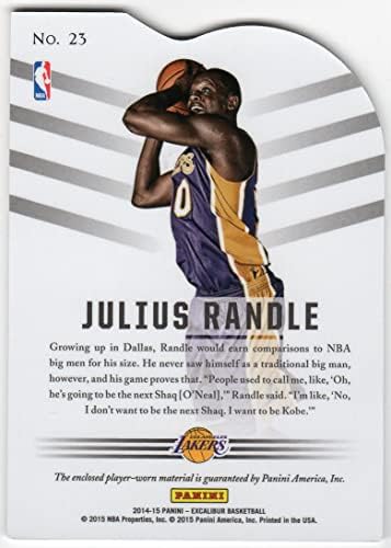 Julius Randle 2014-15-Ös Panini Excalibur Friss Arcok Újonc Meghalni Vágott Jersey Kártya New York Knicks A Los Angeles Lakers