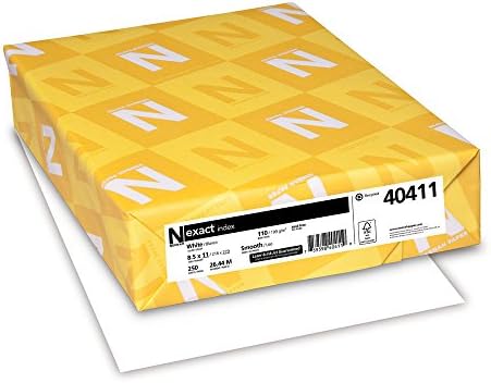 Neenah Papír Pontos Index, 110 Kiló, 8,5 x 11 Cm, 250 Lap, Fehér, 94 Fényerő (WAU40411)