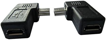 AKOAK USB 2.0 Adapter Csatlakozó 1 Pár 90 fokkal Balra, derékszögű, Mini USB Férfi-Micro USB-Női Csatlakozó Adapter