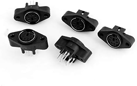 X-mosás ragályos 5 Db Fekete NYÁK-Hegy Női DIN-6 Pin Csatlakozó Aljzatok(Connettori 5 pin femmina DIN-6 pin femmina per montaggio