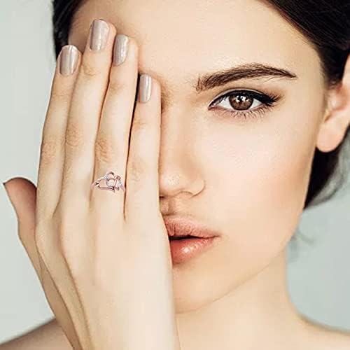 2023 Új Gyűrű Kreatív Ékszer GIF Szívem a Szerelem Elkötelezettség Hölgyek Gyémánt Gyűrű Opál Kristály Gyűrű (Rose Gold,