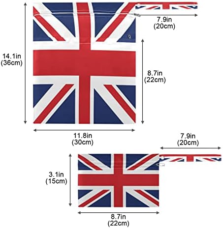 Az egyesült királyság Union Jack Zászló Brit Nedves-Száraz Táska 2 Csomag Cipzár, Ruhát, Táskát Szervező Tok Vízálló Újrafelhasználható